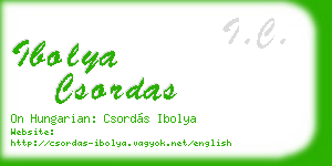 ibolya csordas business card