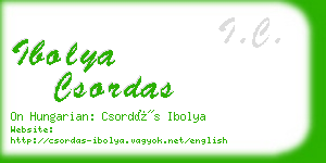 ibolya csordas business card